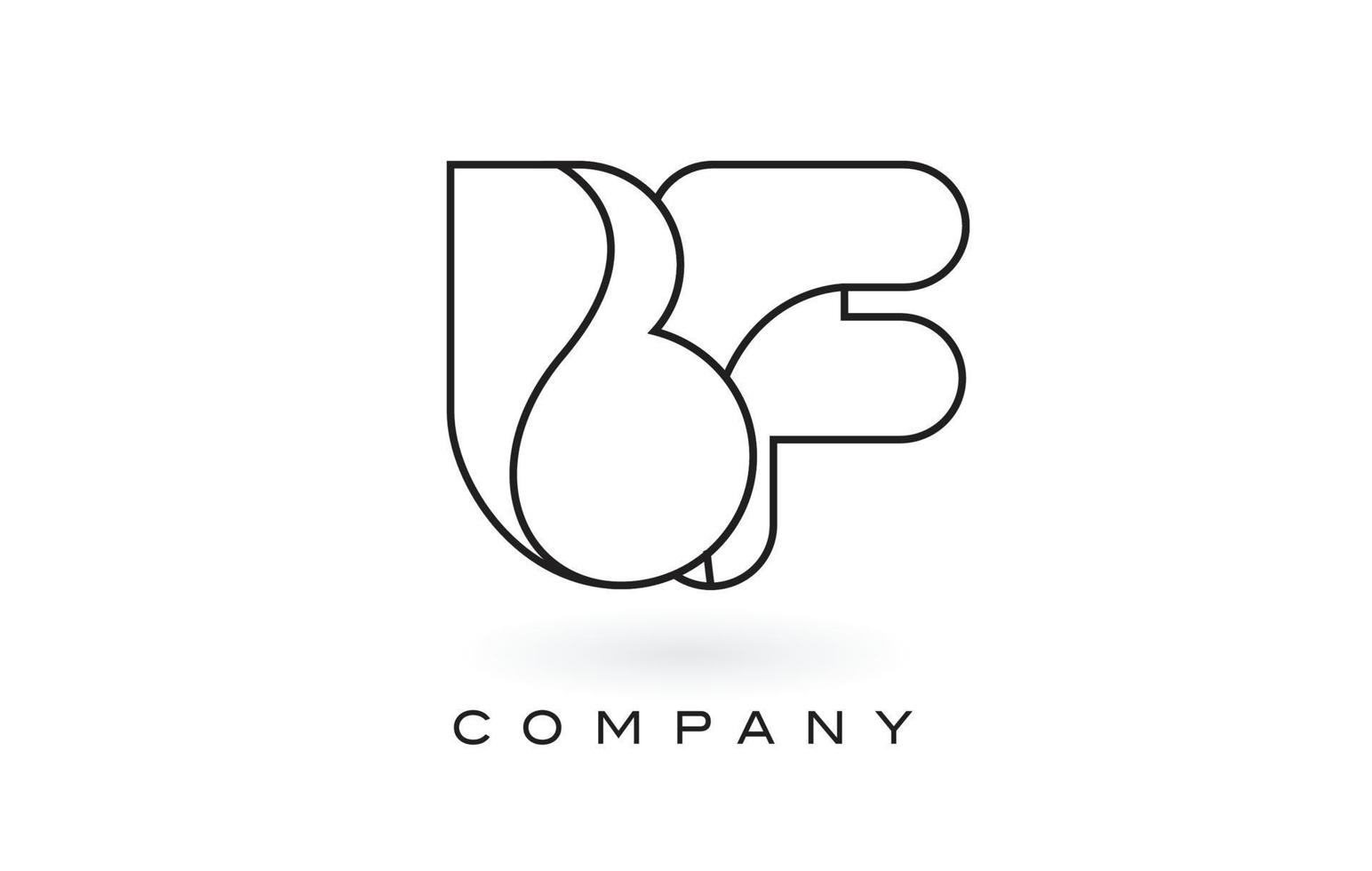 bf monogram letter logo met dunne zwarte monogram omtrek contour. moderne trendy brief ontwerp vector. vector