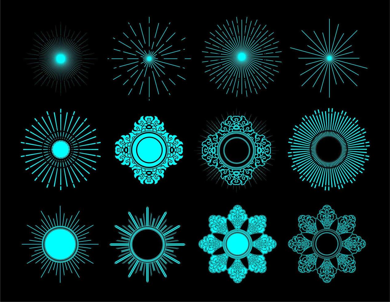 vectorvormen zonnestraal cirkel illustratie vector