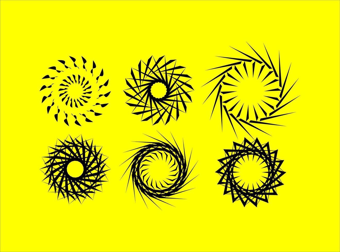 vectorvormen zon cirkel zwart en wit vector