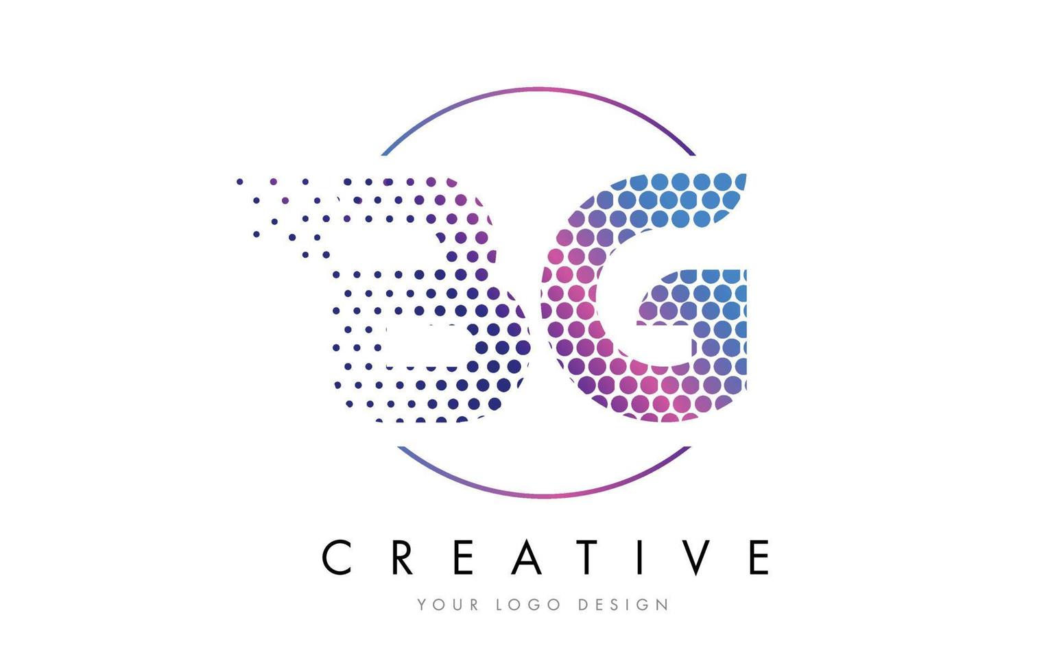 BG BG roze magenta gestippelde zeepbel brief logo ontwerp vector