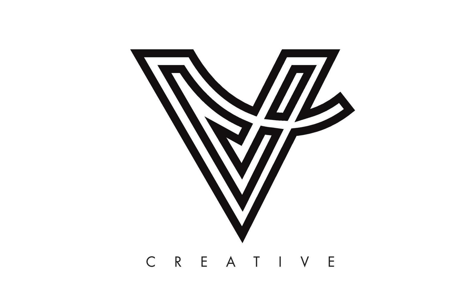 v brief ontwerp logo. letter v pictogram logo met moderne swoosh vector