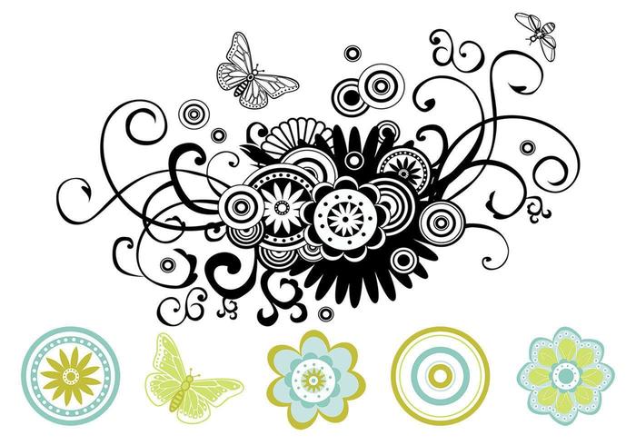 Floral Swirls Vector Pack