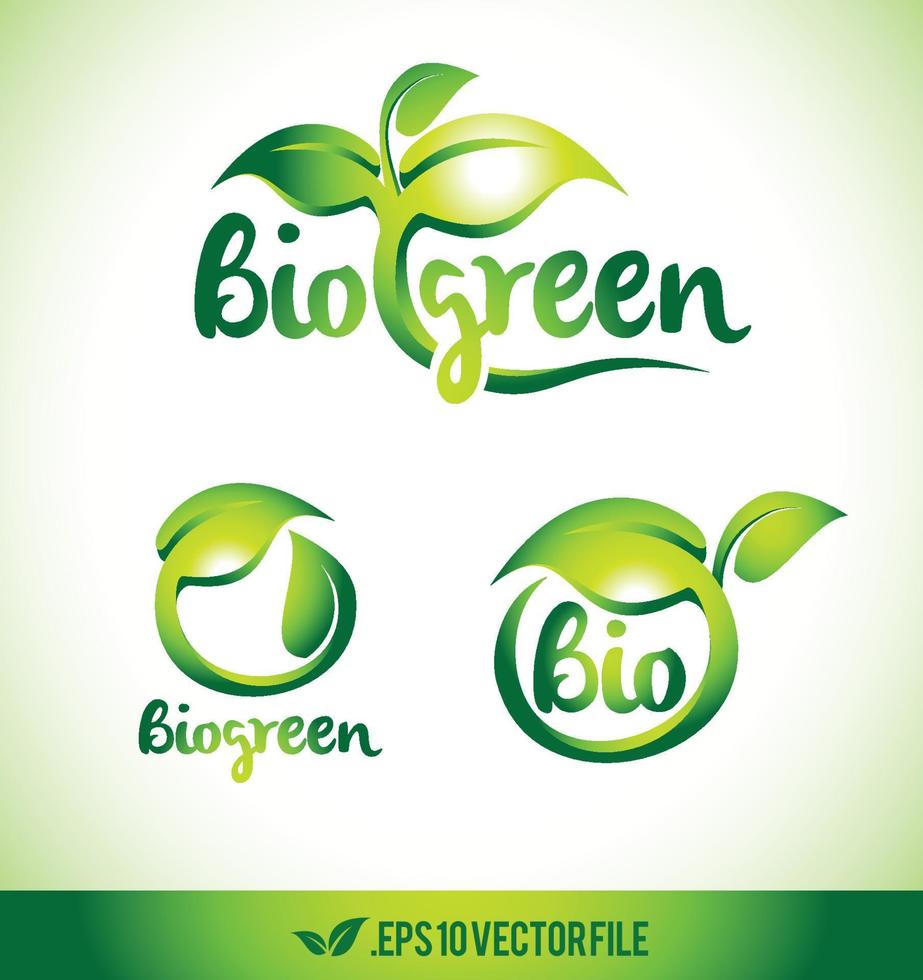 blad logo icoon. groene blad vector ontwerpset