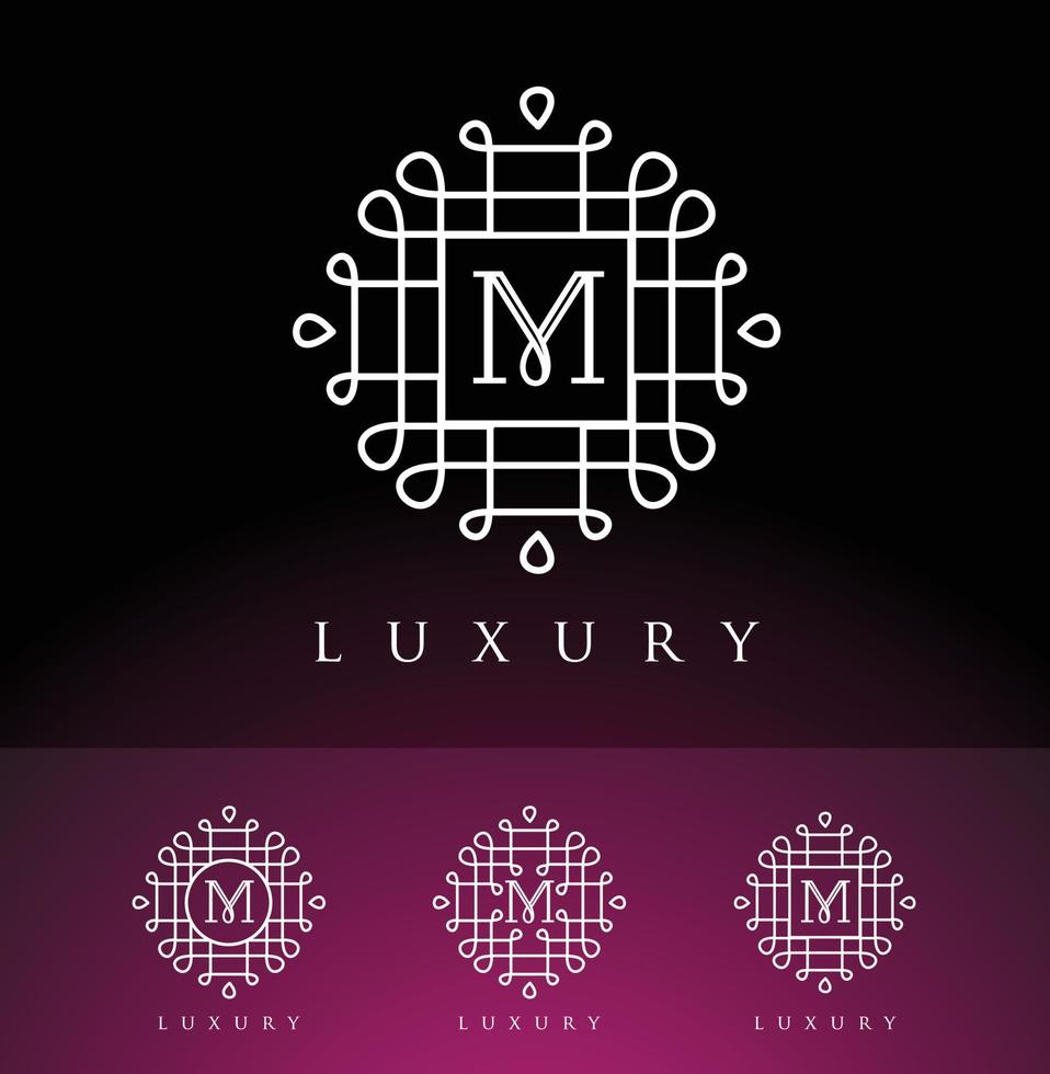 monogram luxe m letterpictogram met creatief symbool vector