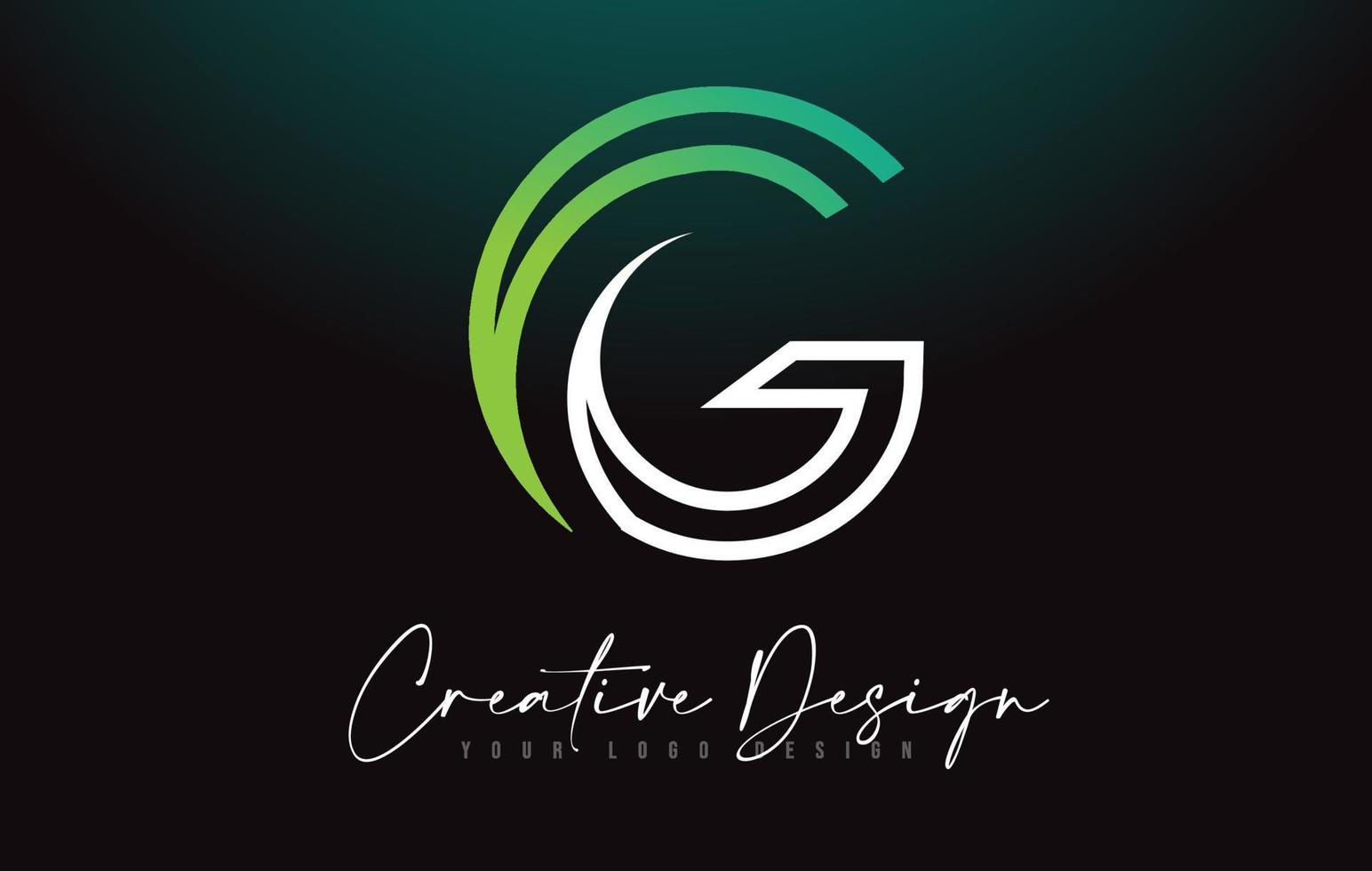 g letterpictogram logo ontwerp met monogram lijnen en creatieve look concept. vector