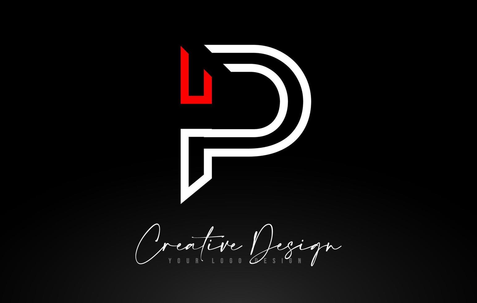 monogram p brief logo ontwerp met creatieve lijnen pictogram ontwerp vector. vector