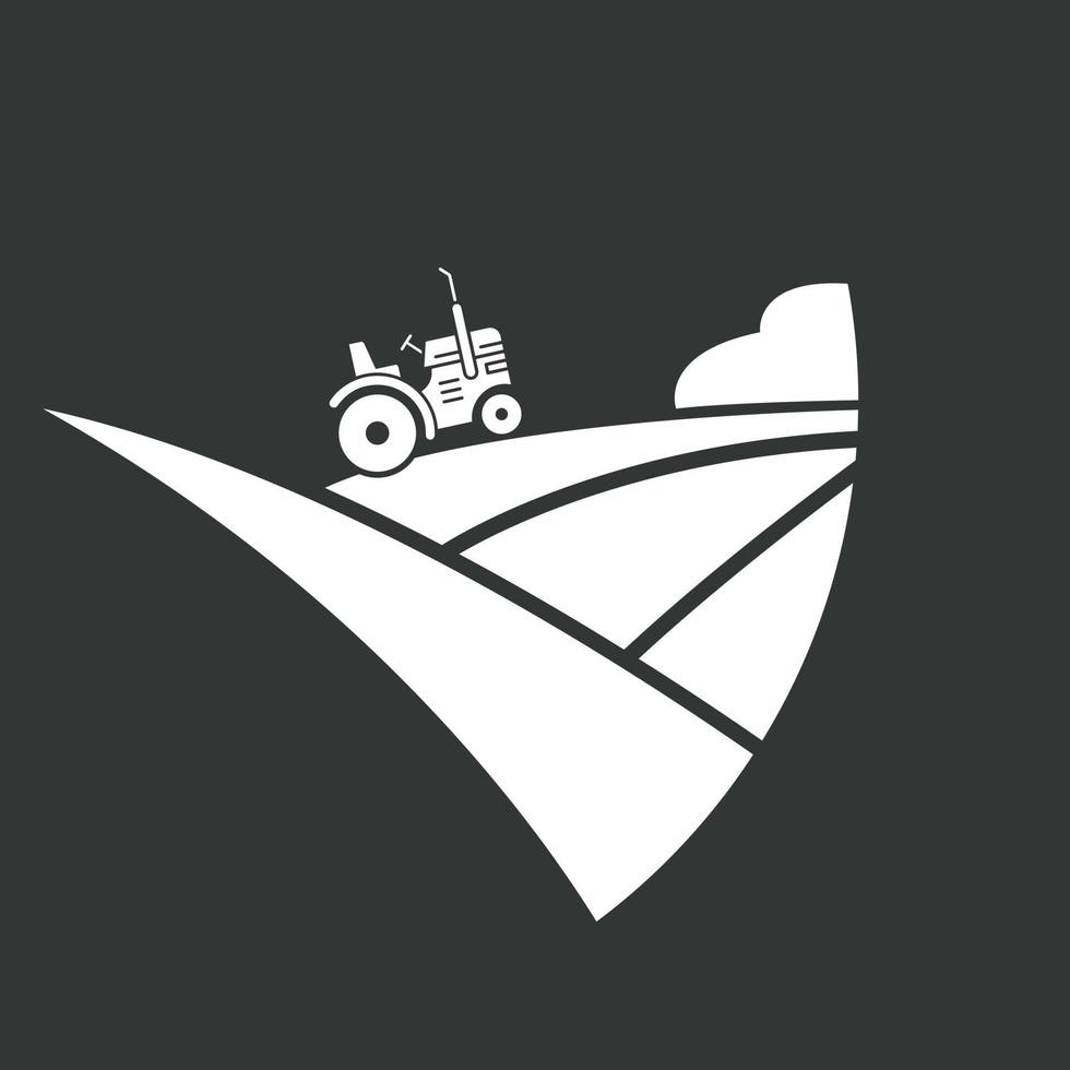 vector logo-ontwerp voor landbouw, agronomie, tarweboerderij, landbouwveld op het platteland, natuurlijke oogst