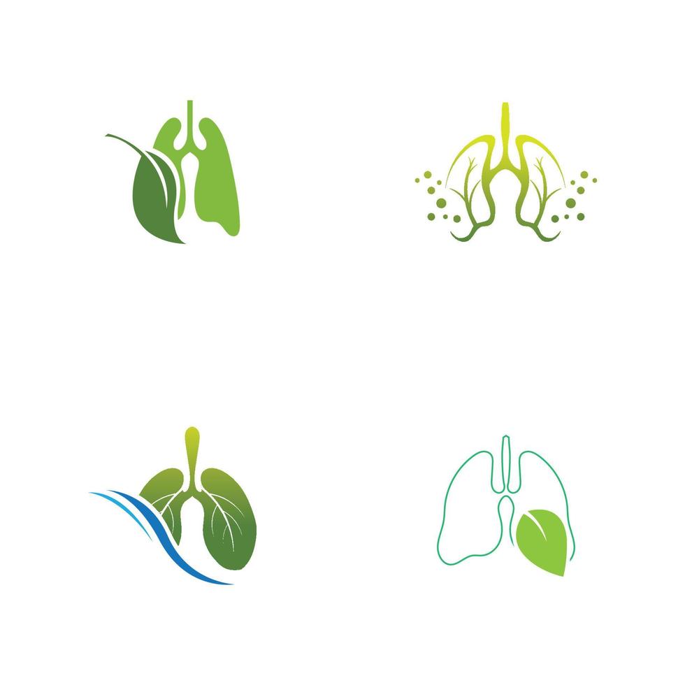 groene longen vector logo afbeelding ontwerpsjabloon, dit logo met blad.