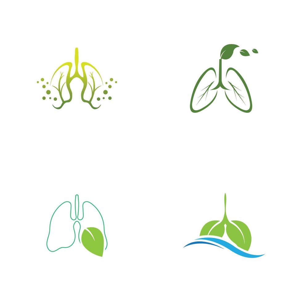 groene longen vector logo afbeelding ontwerpsjabloon, dit logo met blad.