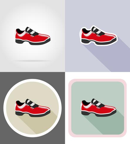 sportschoenen plat pictogrammen vector illustratie