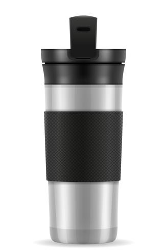 metallic zilver thermo cup thermomug vectorillustratie vector