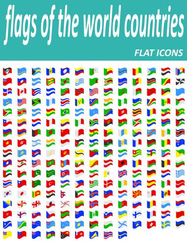 set vlaggen van de wereld landen plat pictogrammen vector illustratie