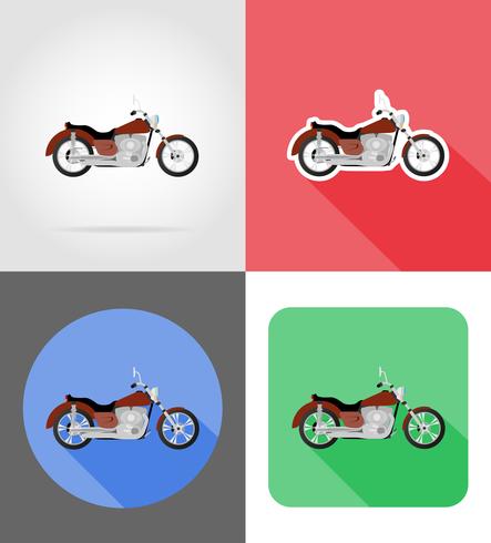 motorfiets plat pictogrammen vector illustratie