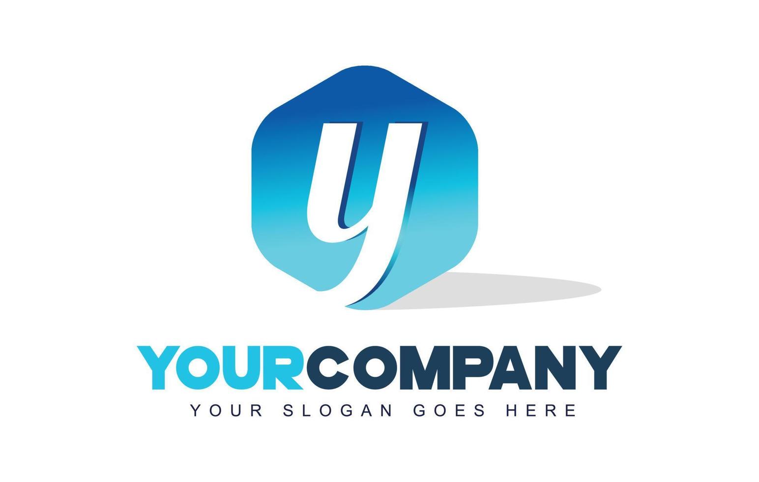 y-letterlogo. modern design in zeshoekige vorm vector