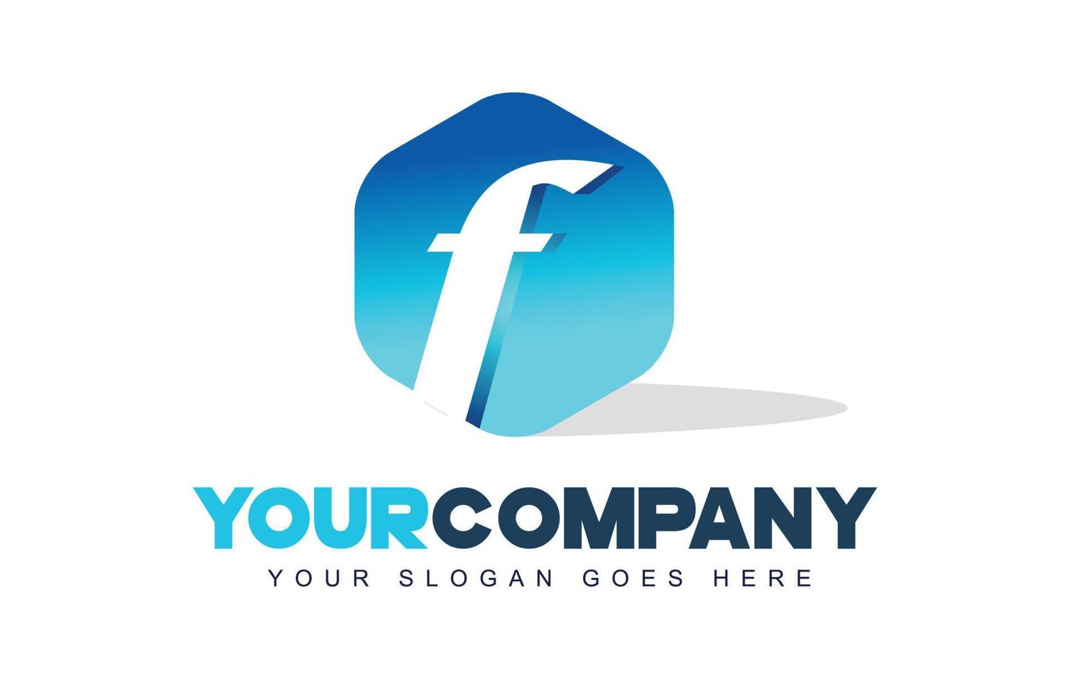 f brief logo. modern design in zeshoekige vorm vector