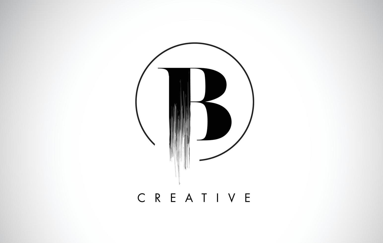 b penseelstreek letter logo ontwerp. zwarte verf logo letters pictogram. vector