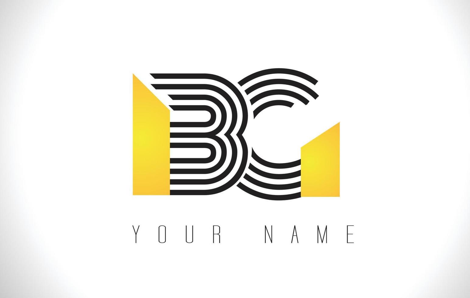 BG zwarte lijnen brief logo. creatieve lijn brieven vector sjabloon.