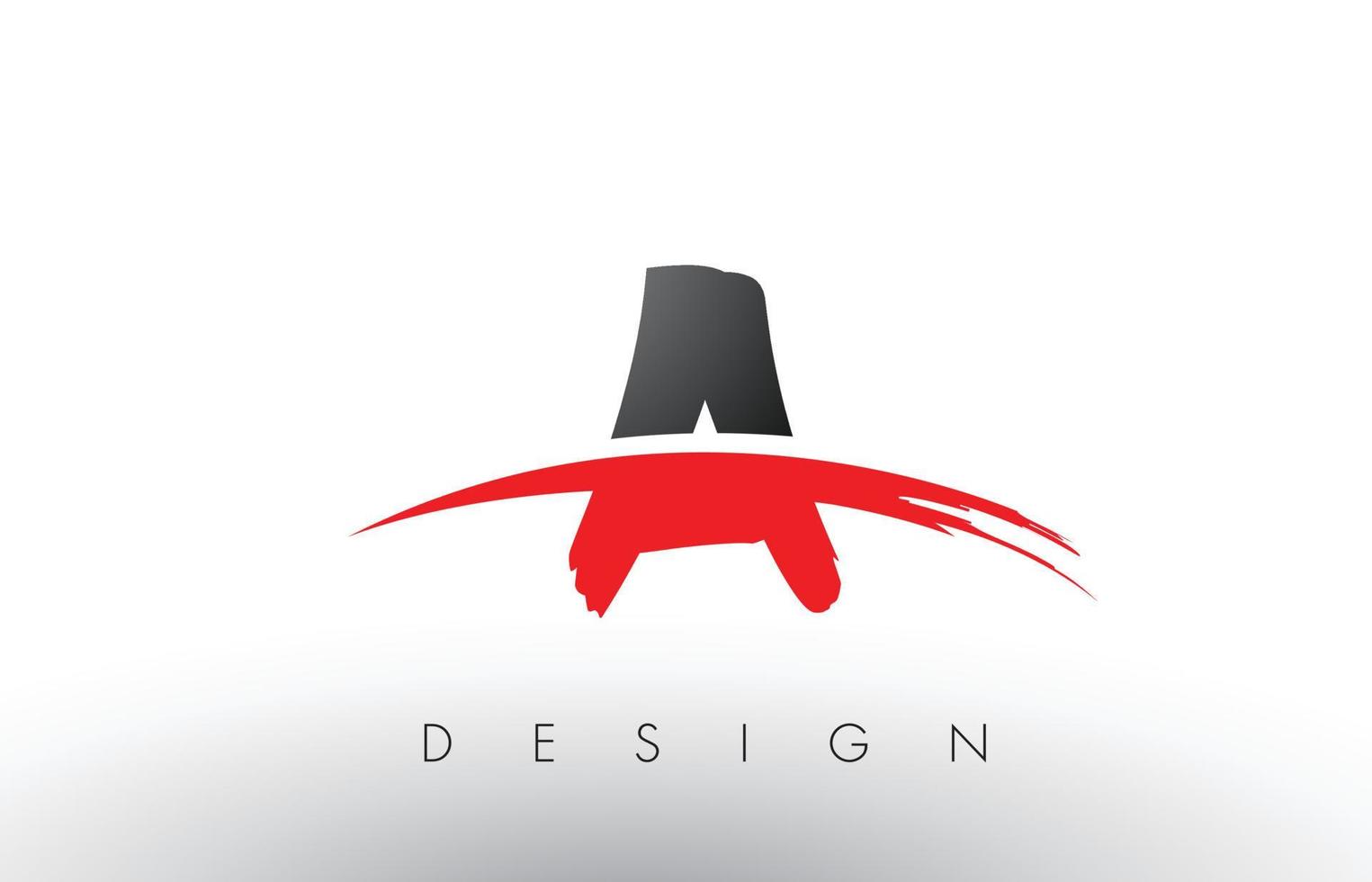 a brush logo letters met rode en zwarte swoosh brush voorkant vector