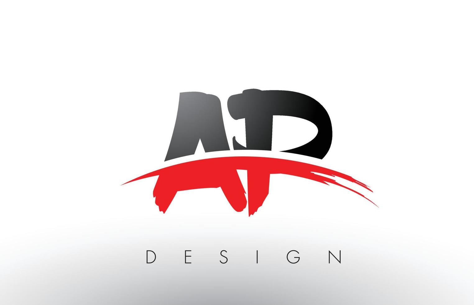 ap ap brush logo letters met rode en zwarte swoosh brush voorkant vector