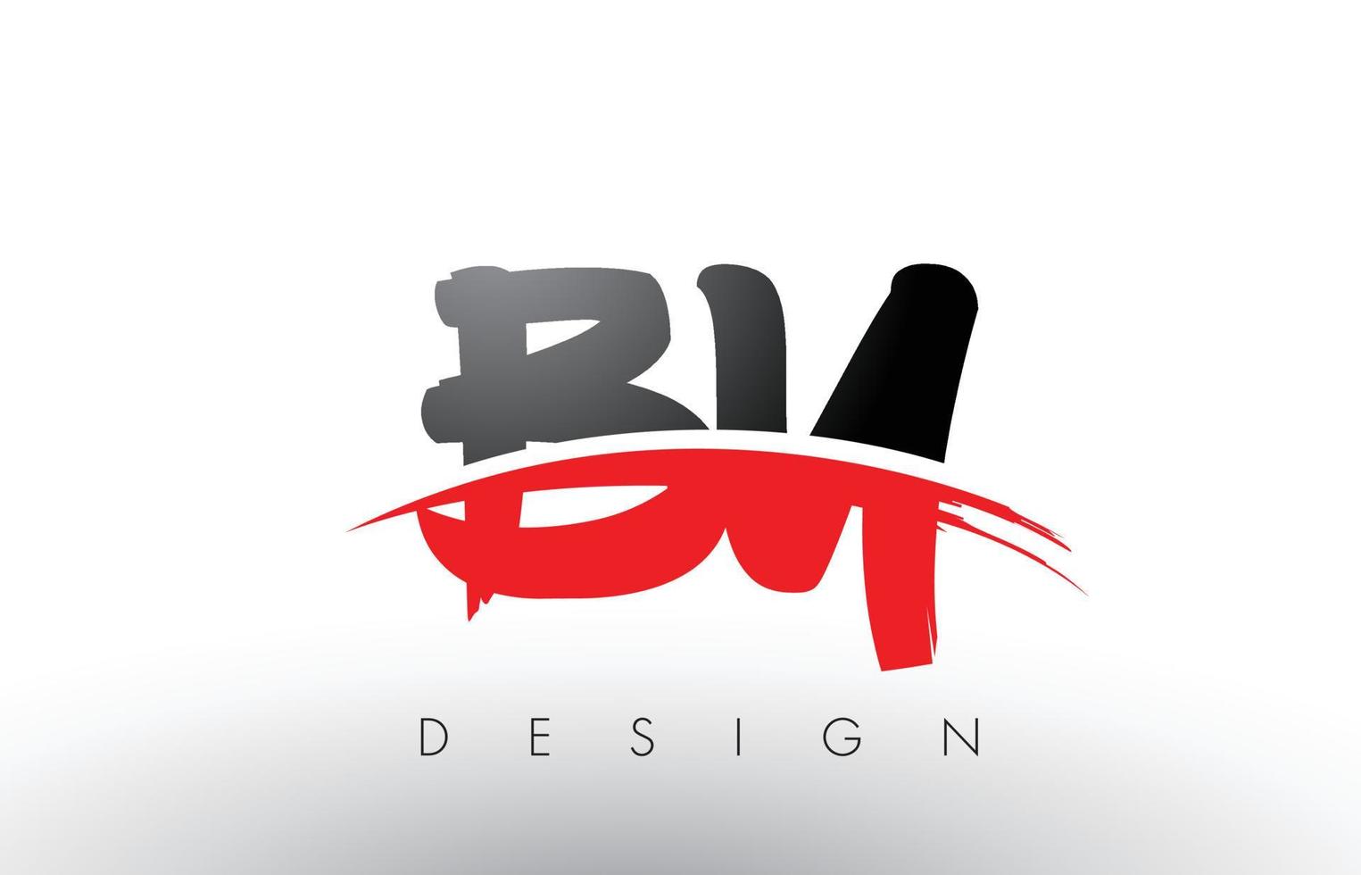 by by brush logo letters met rode en zwarte swoosh brush voorkant vector