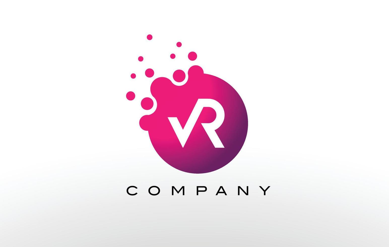 vr letter dots logo-ontwerp met creatieve trendy bubbels. vector