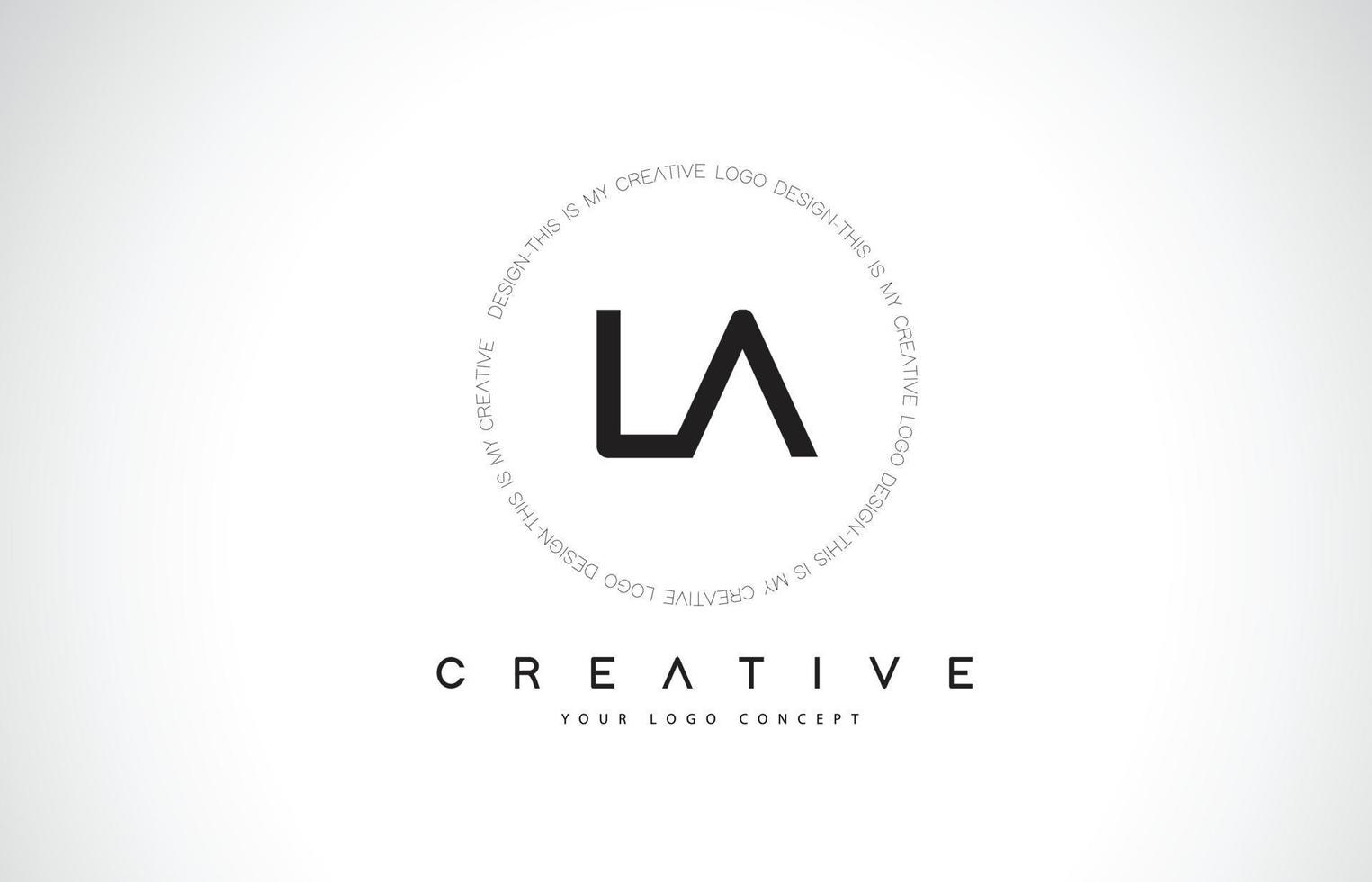 la la logo-ontwerp met zwart-wit creatieve tekst brief vector. vector