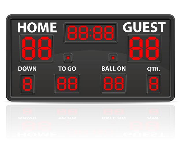 Amerikaanse voetbal sport digitale scorebord vectorillustratie vector