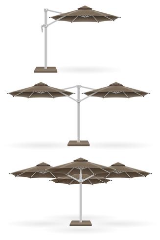 grote parasol voor bars en cafés op het terras of de strand vectorillustratie vector