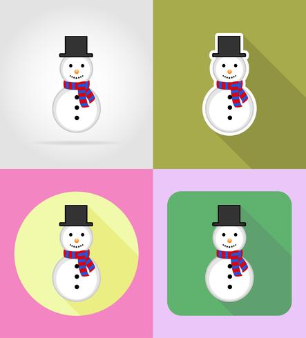 Kerstmis en Nieuwjaar plat pictogrammen vector illustratie