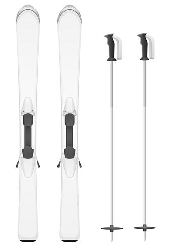 witte ski&#39;s berg vectorillustratie vector