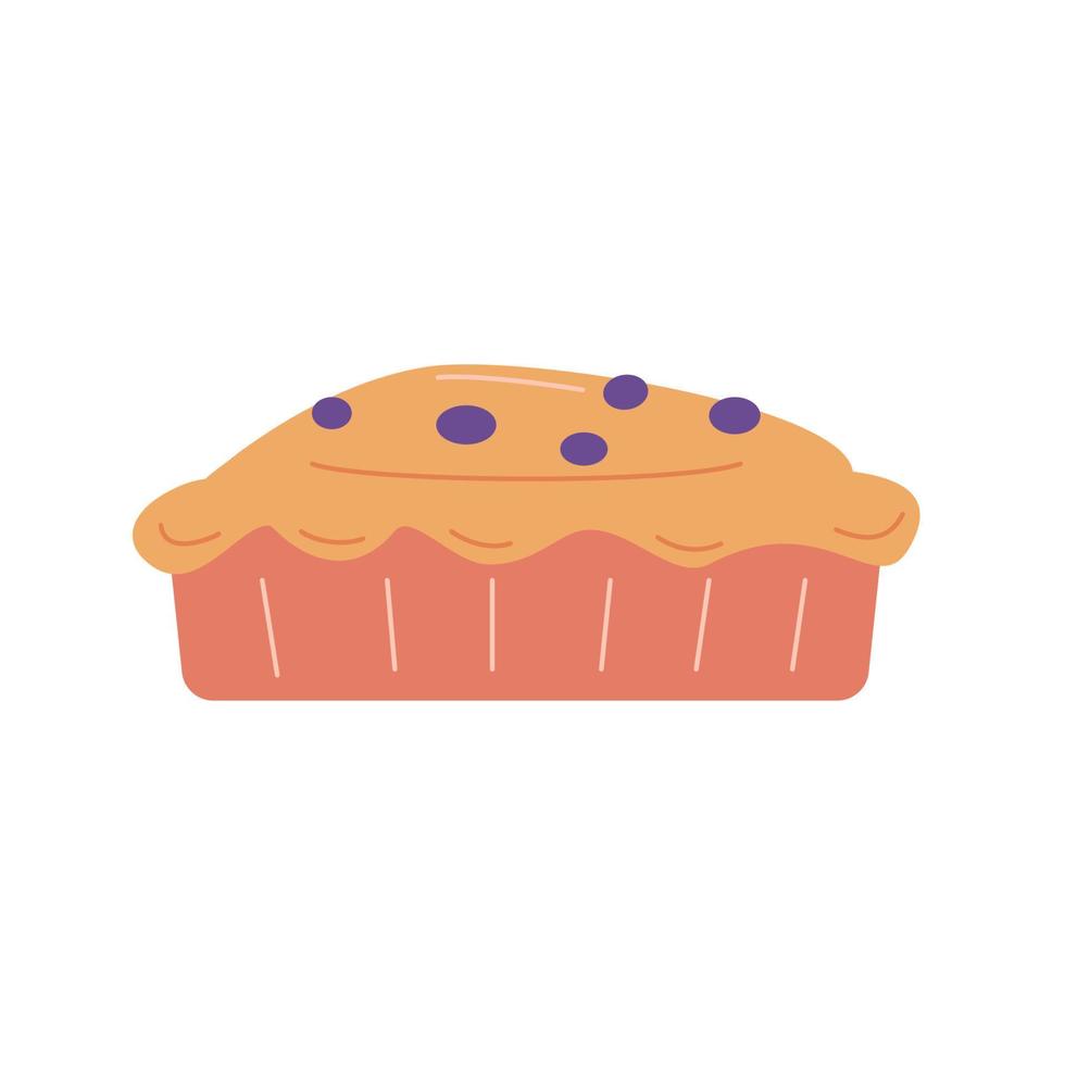 hand getrokken berry pie geïsoleerd op een witte achtergrond. vector illustratie