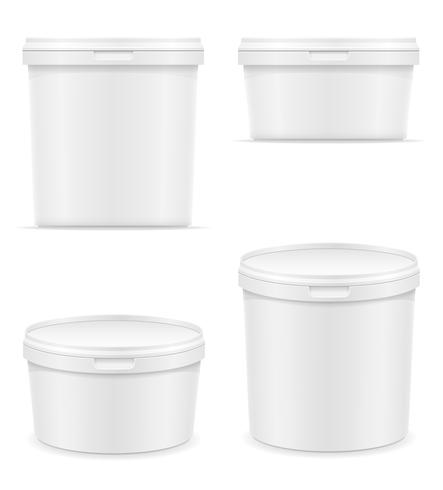 witte plastic container voor ijs of dessert vectorillustratie vector