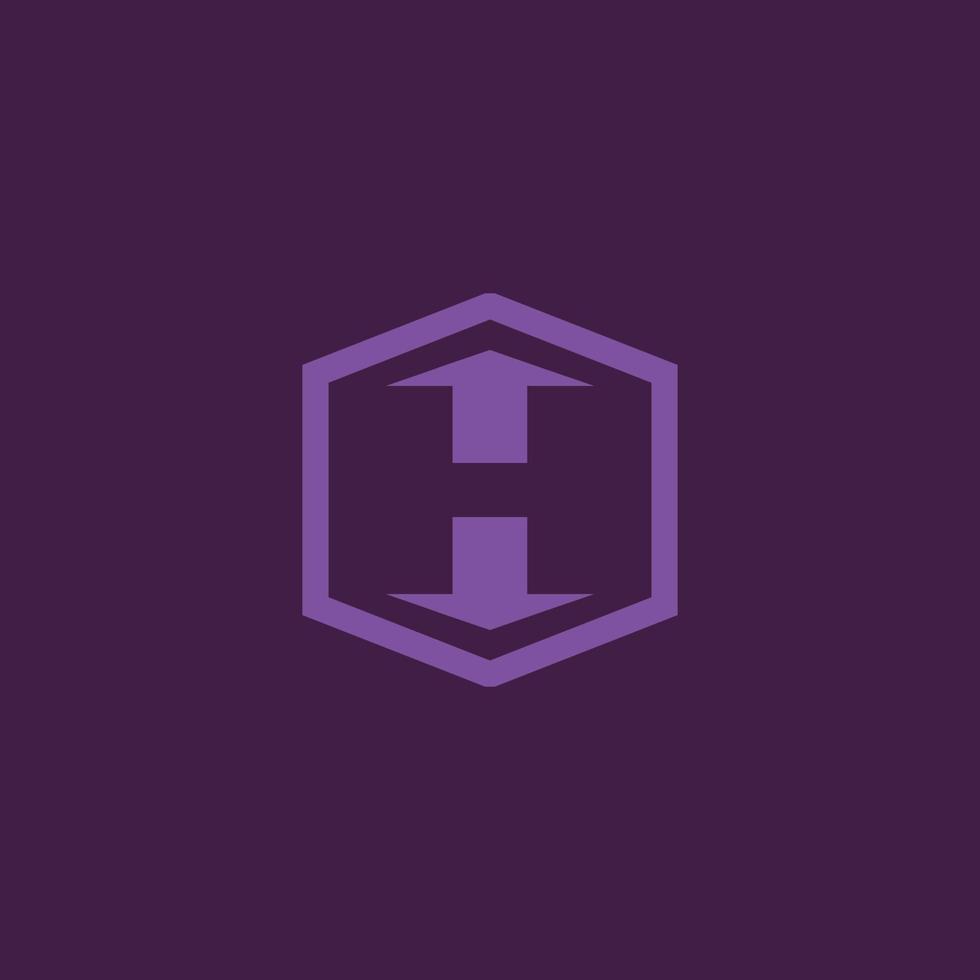 het eerste h-logo is eenvoudig en modern vector
