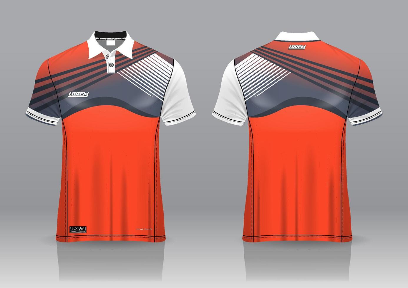 poloshirt uniform ontwerp, kan worden gebruikt voor badminton, golf in vooraanzicht, achteraanzicht. jersey mockup vector, design premium zeer eenvoudig en gemakkelijk aan te passen vector