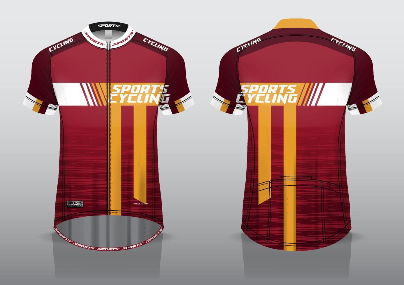 jerseyontwerp voor fietsen, voor- en achtershirtweergave, fancy uniform en gemakkelijk te bewerken en af te drukken, wielerploeguniform vector