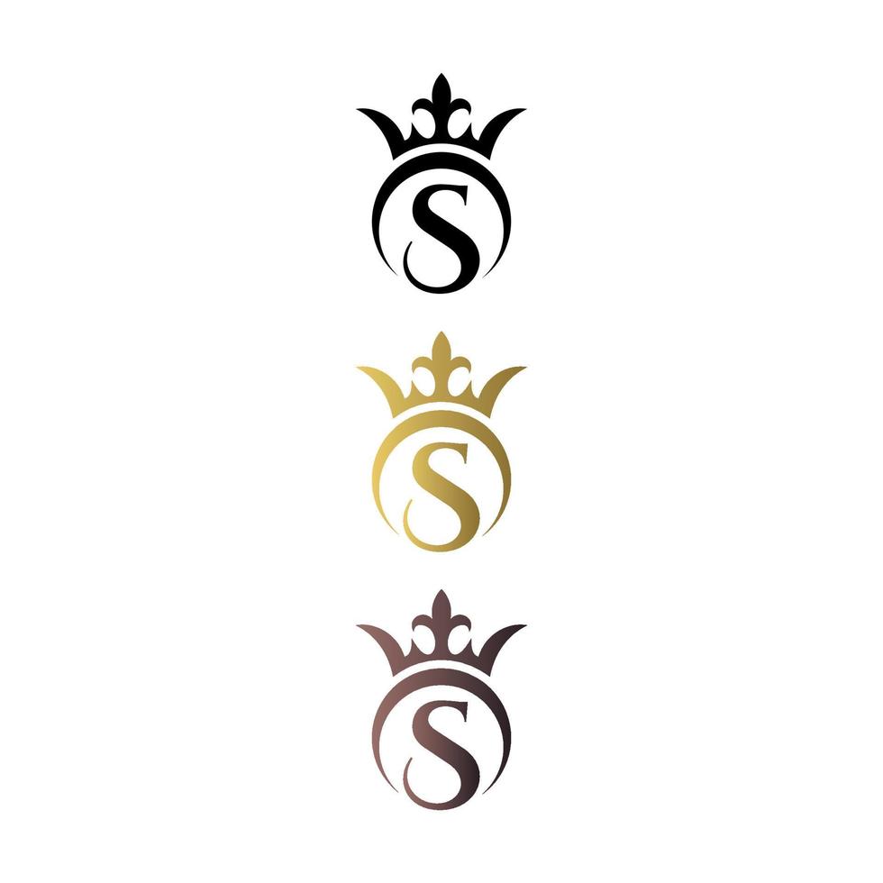 luxe logo letter mark s met kroon en koninklijk symbool gratis vector