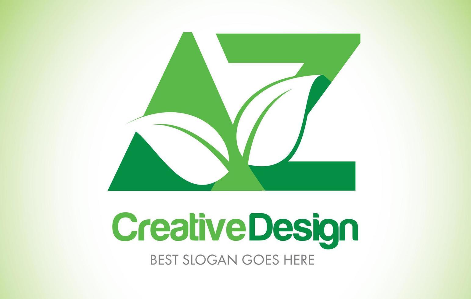 az groen blad brief ontwerp logo. eco bio blad letter pictogram illustratie logo. vector