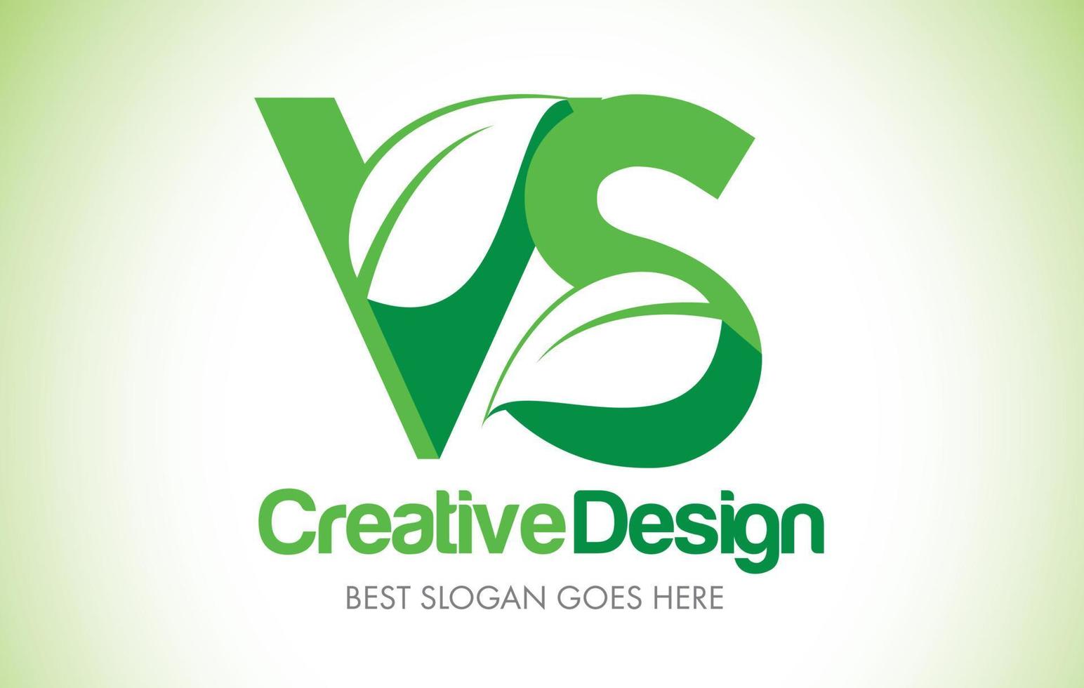 vs groen blad brief ontwerp logo. eco bio blad letter pictogram illustratie logo. vector