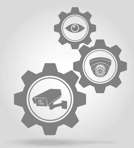 videotoezicht versnelling mechanisme concept vectorillustratie vector