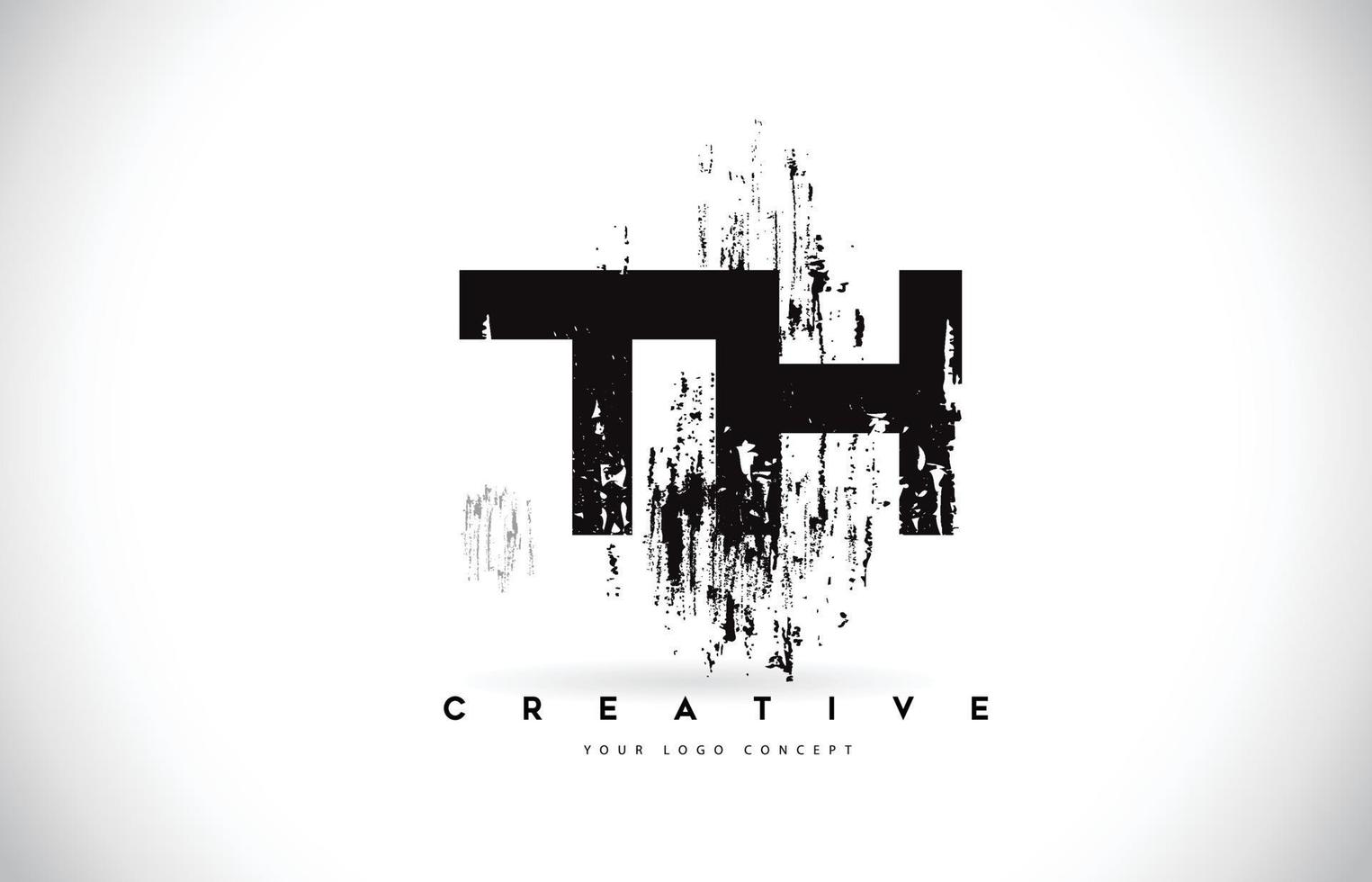th th grunge brush brief logo ontwerp in zwarte kleuren vector illustratie.