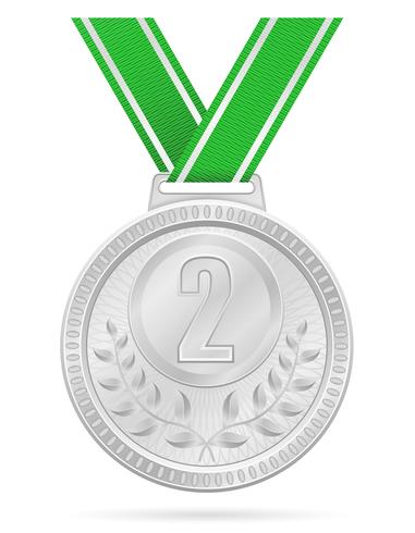 medaille winnaar sport zilver voorraad vectorillustratie vector