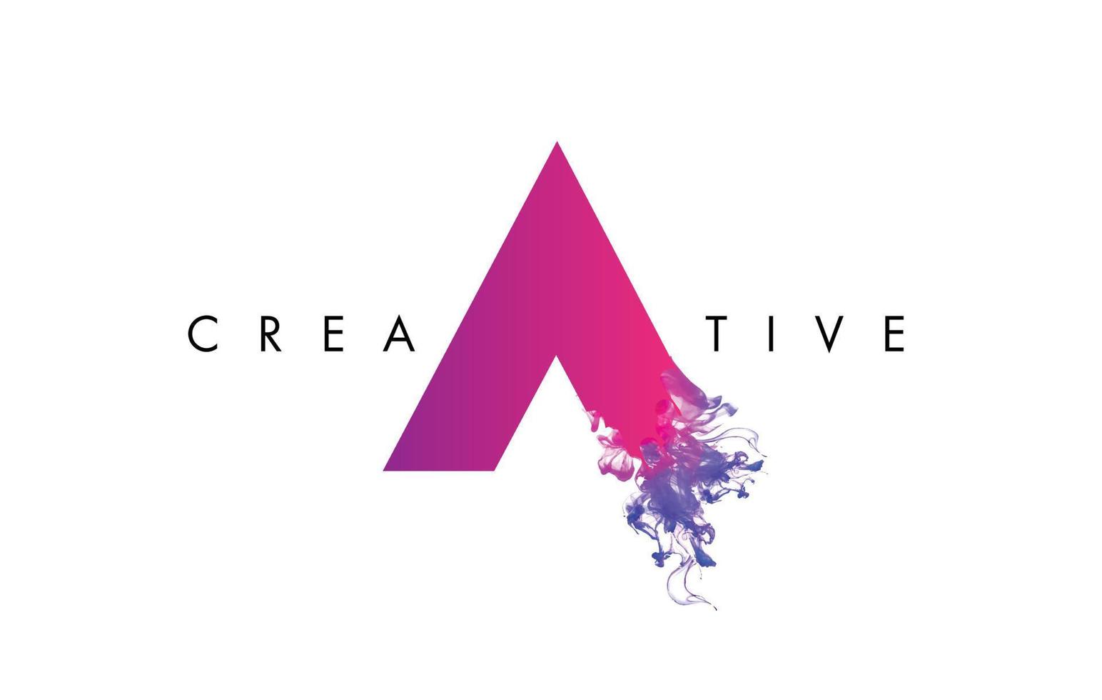 een letter logo-ontwerp met inktwolk vloeiende textuur. vector