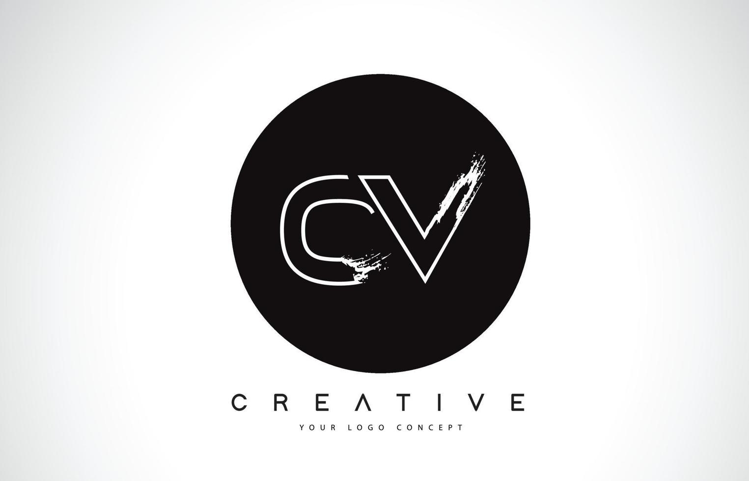cv modern briefembleemontwerp met zwart-wit monogram. creatieve letter logo borstel monogram. vector