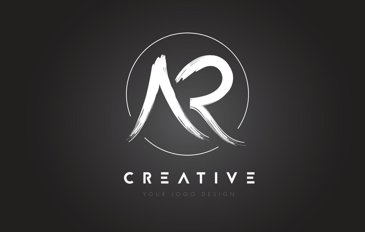 ar borstel letter logo ontwerp. artistieke handgeschreven brieven logo concept. vector