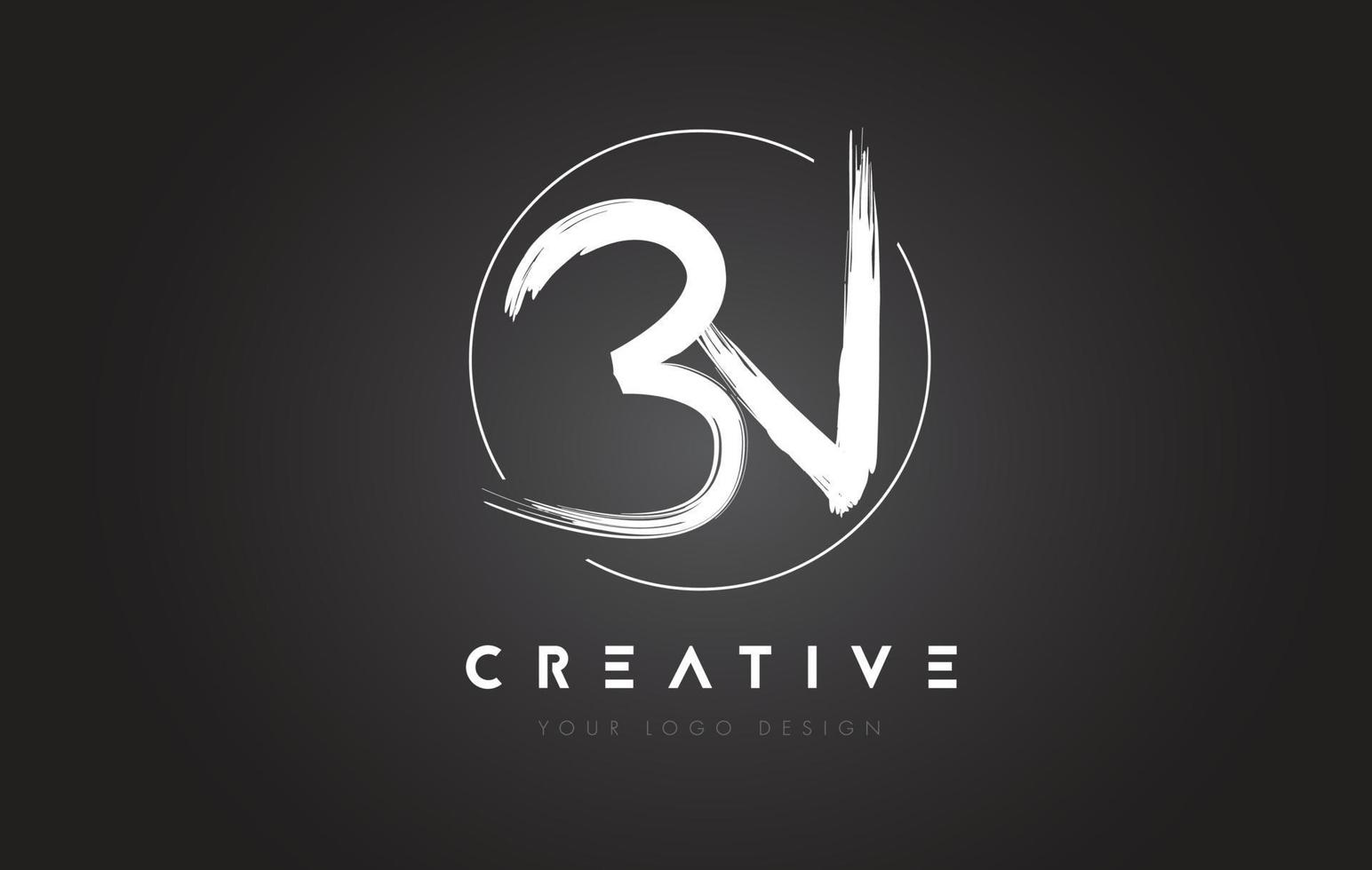 bn borstel letter logo ontwerp. artistieke handgeschreven brieven logo concept. vector
