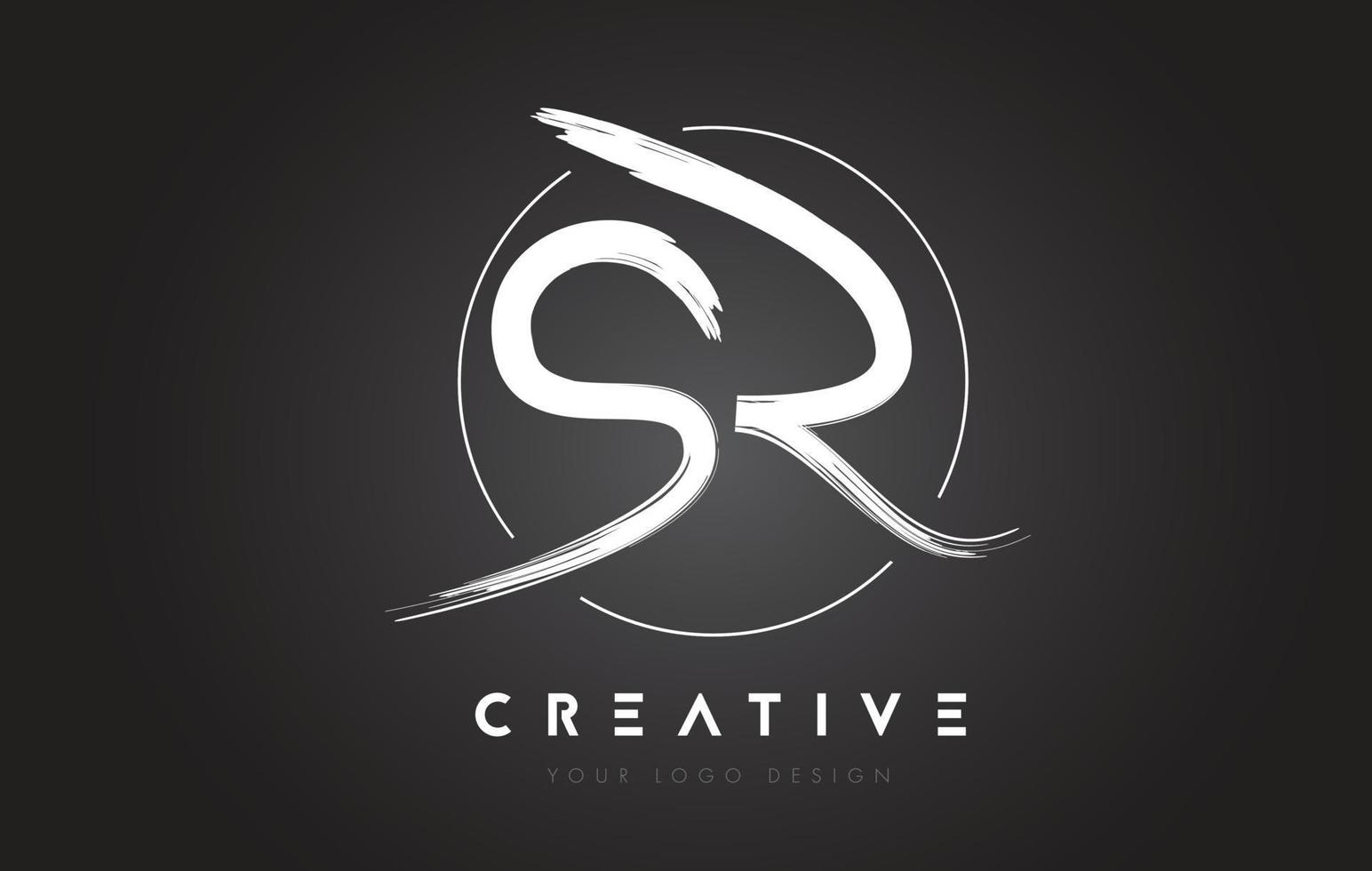 sr borstel letter logo ontwerp. artistieke handgeschreven brieven logo concept. vector