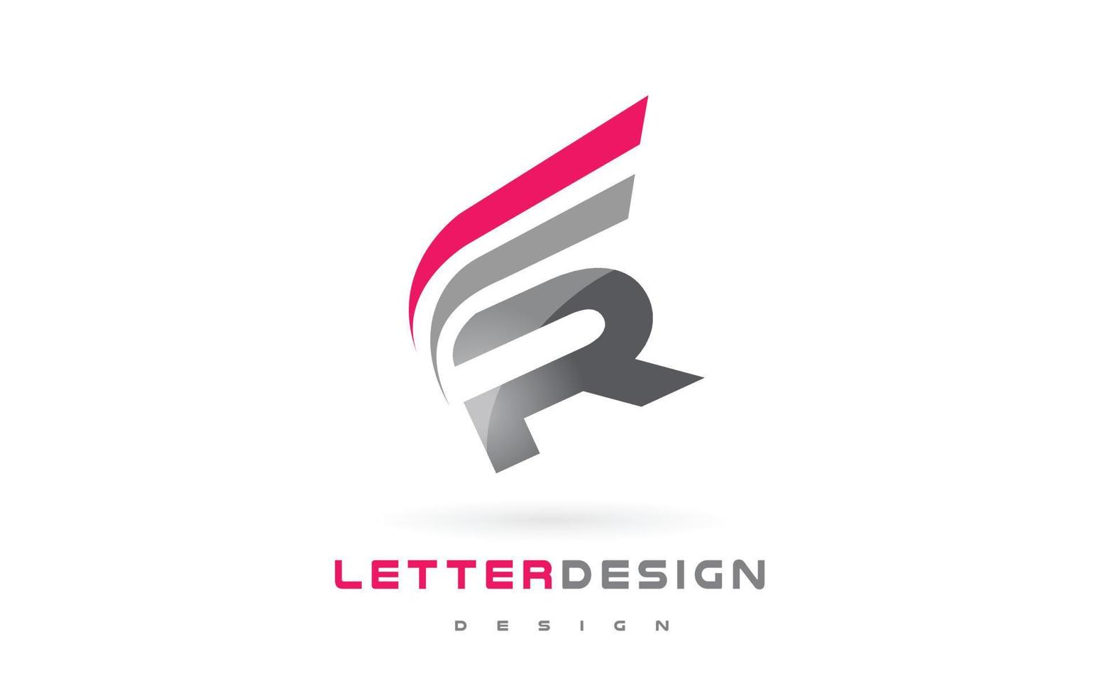 r brief logo ontwerp. futuristisch modern beletteringsconcept. vector