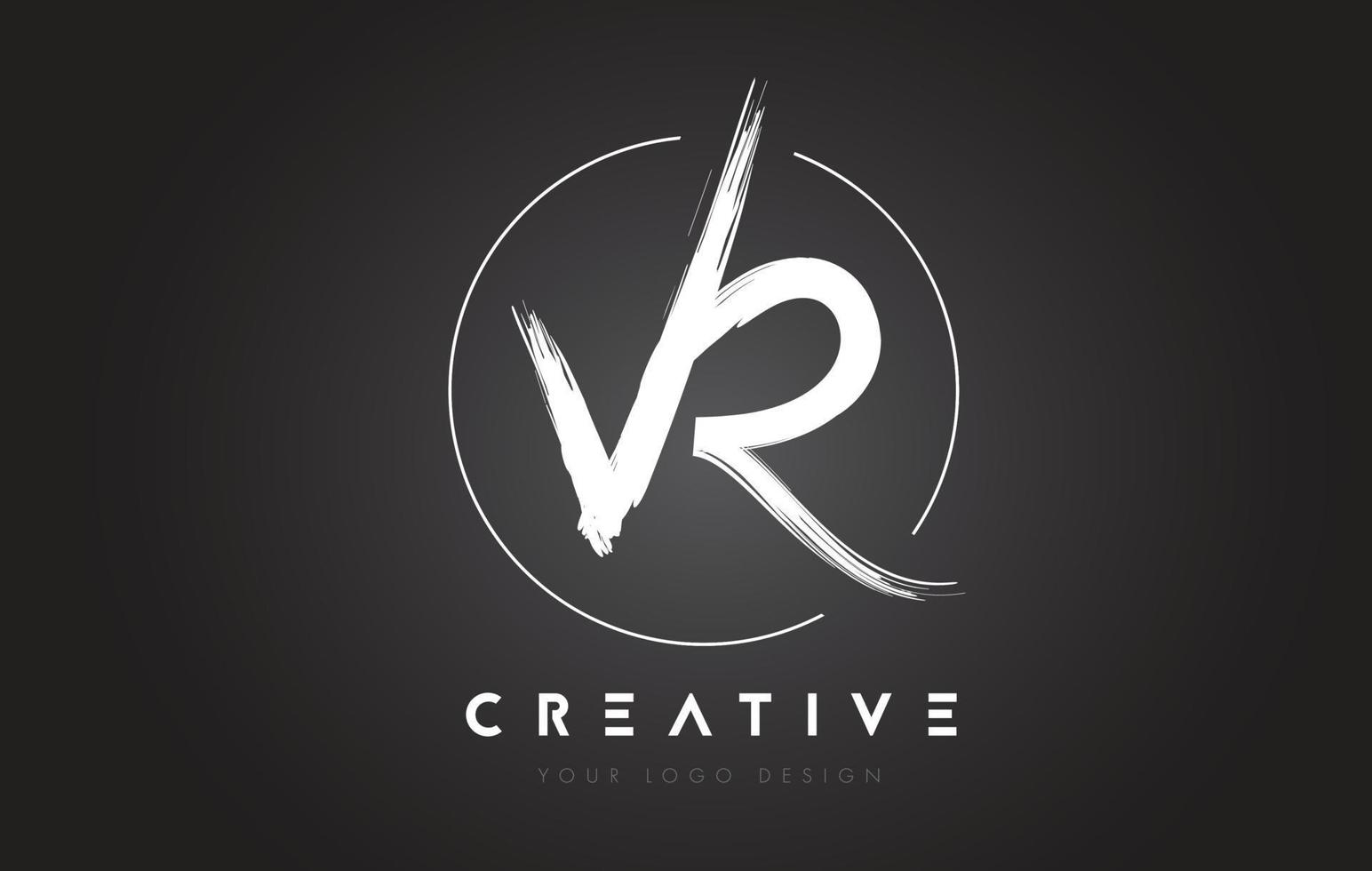 vr borstel letter logo ontwerp. artistieke handgeschreven brieven logo concept. vector
