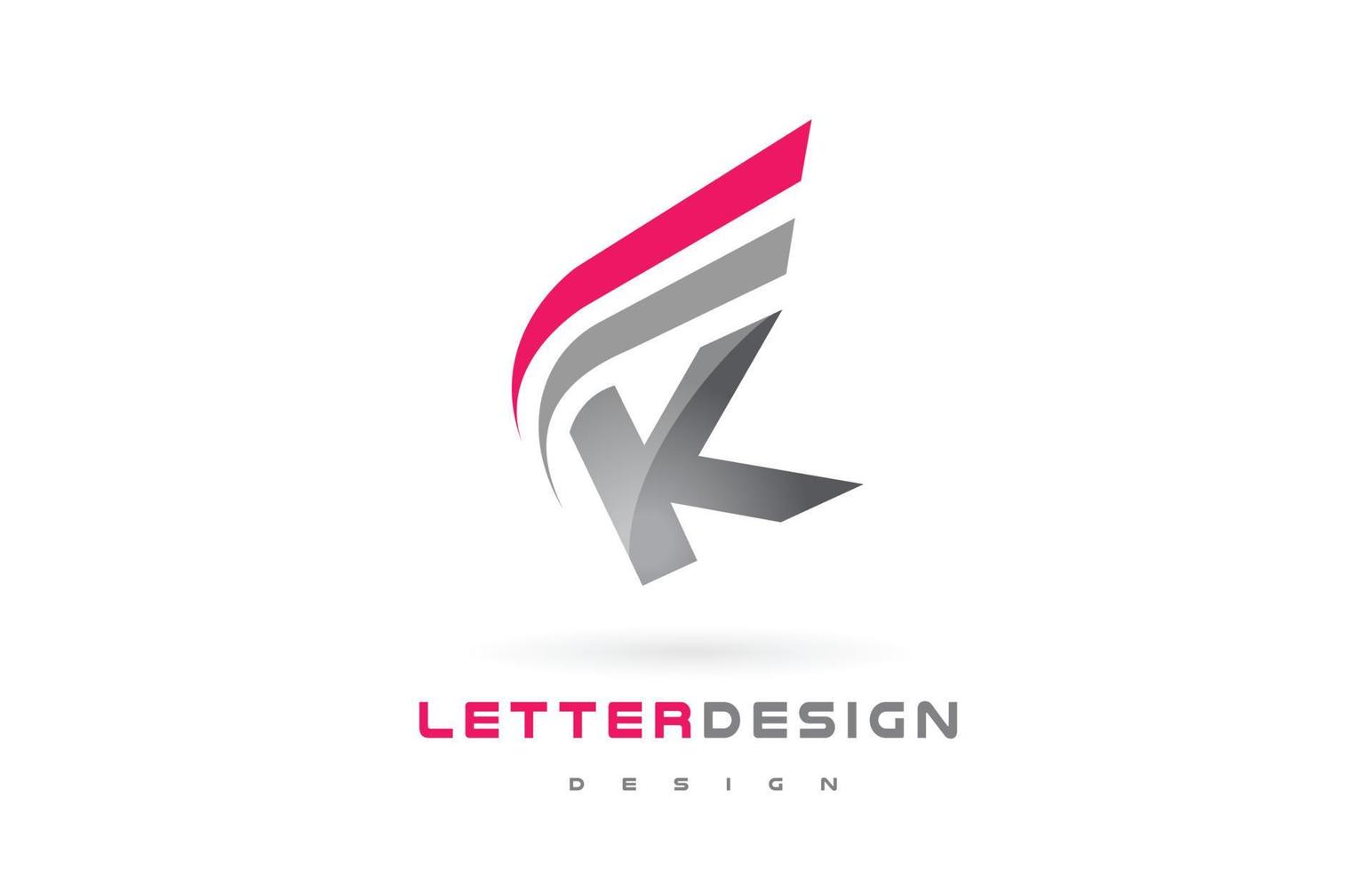 k brief logo ontwerp. futuristisch modern beletteringsconcept. vector