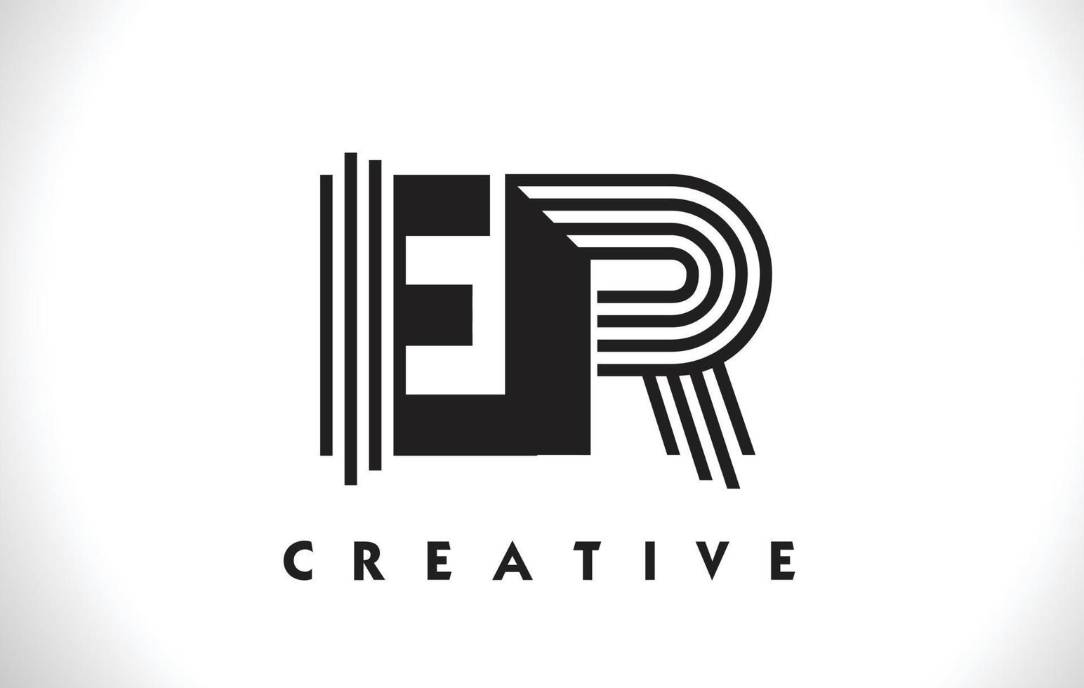 er logo brief met zwarte lijnen ontwerp. lijn brief vectorillustratie vector